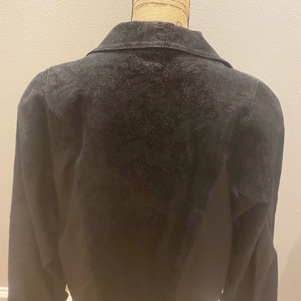 Wilsons Vintage Black Embossed Leather Jacket Coat S M - Picture 5 of 11